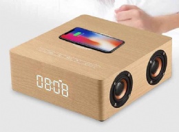 wireless charger bluetooth speaker with alarm clock